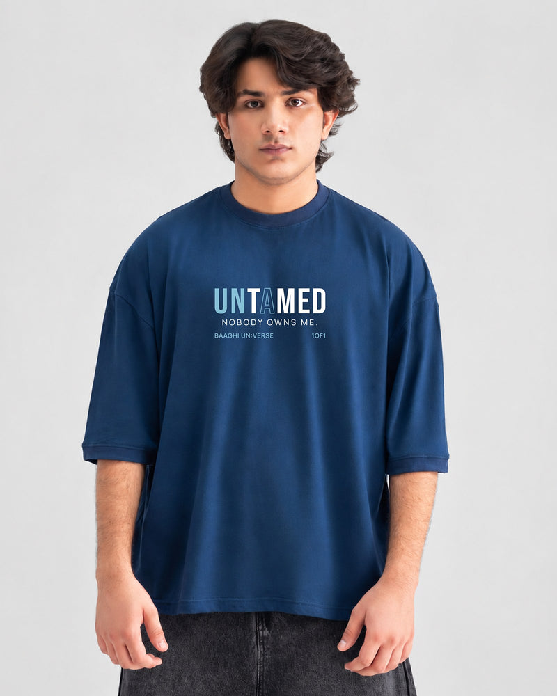UNTAMED Oversized Tee — Vintage Blue
