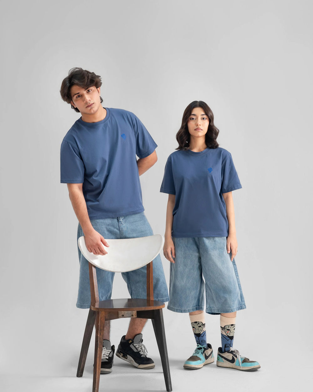 Boxy Tee — Blue — Combo