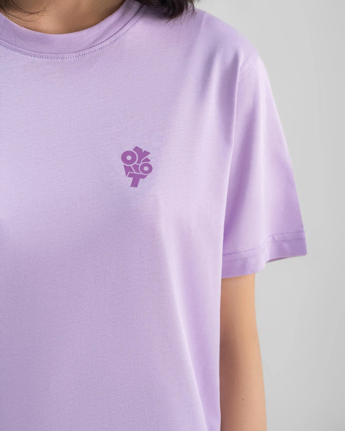 Boxy Tee — Lilac — Garment close
