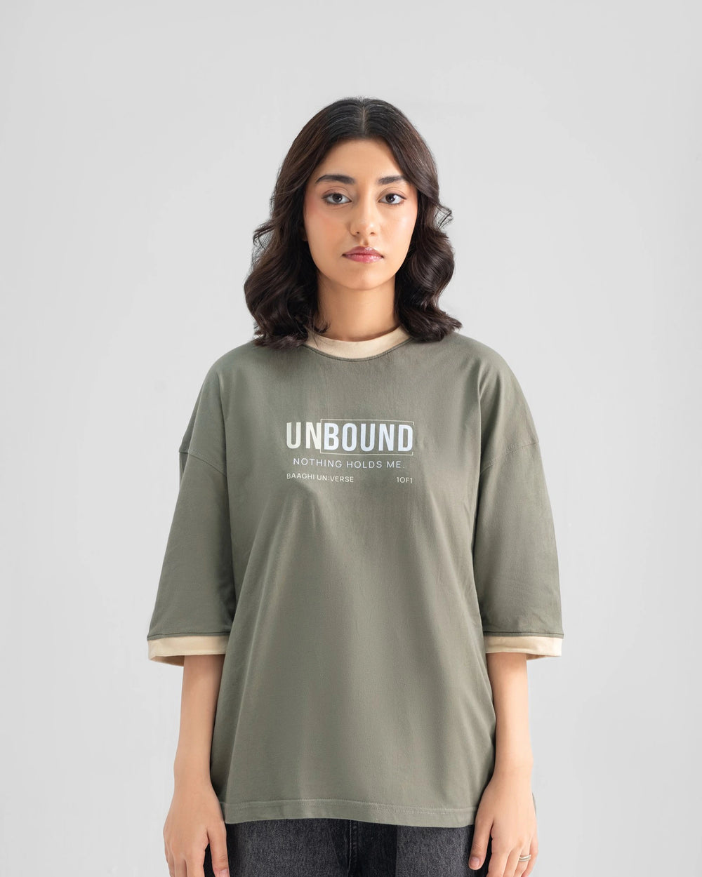 UNBOUND Oversized Tee — Olive — Girl