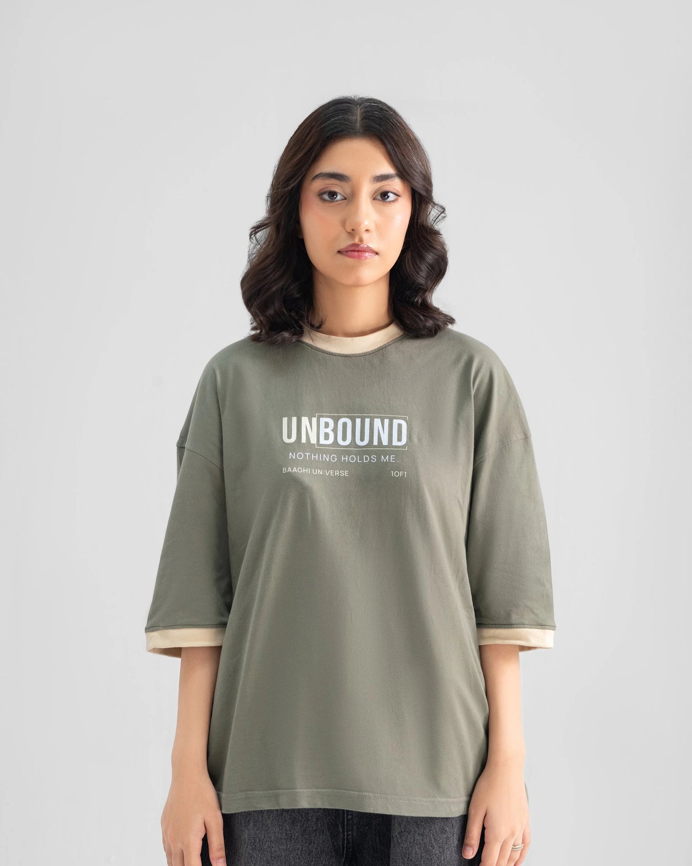 UNBOUND Oversized Tee — Olive — Girl