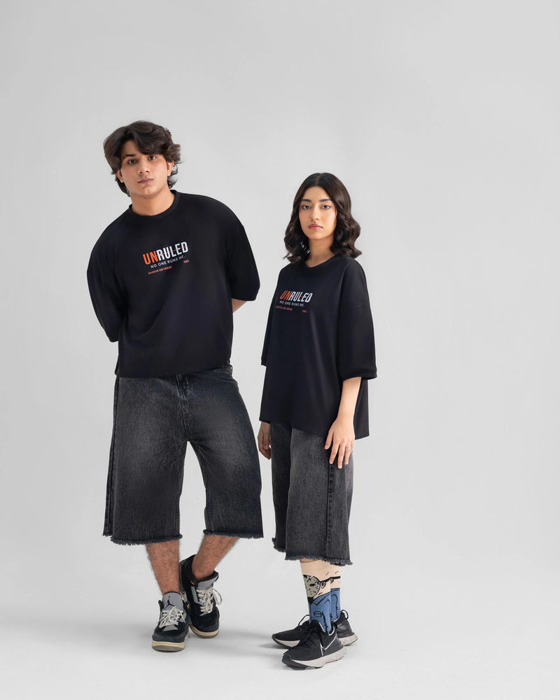 UNRULED Oversized Tee — Black — Combo