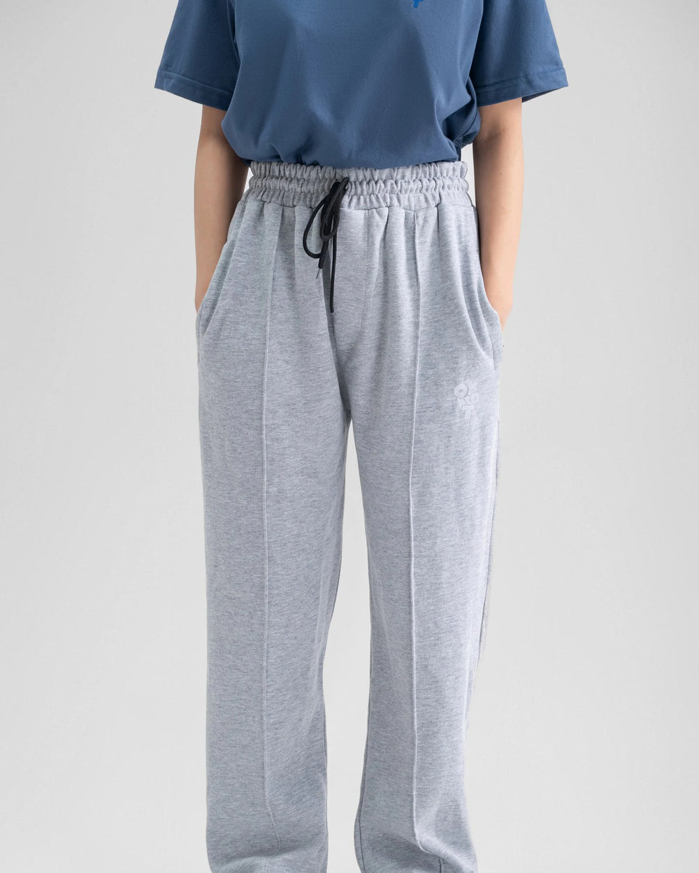 Wide-Leg Drawstring Trousers — Grey — Girl
