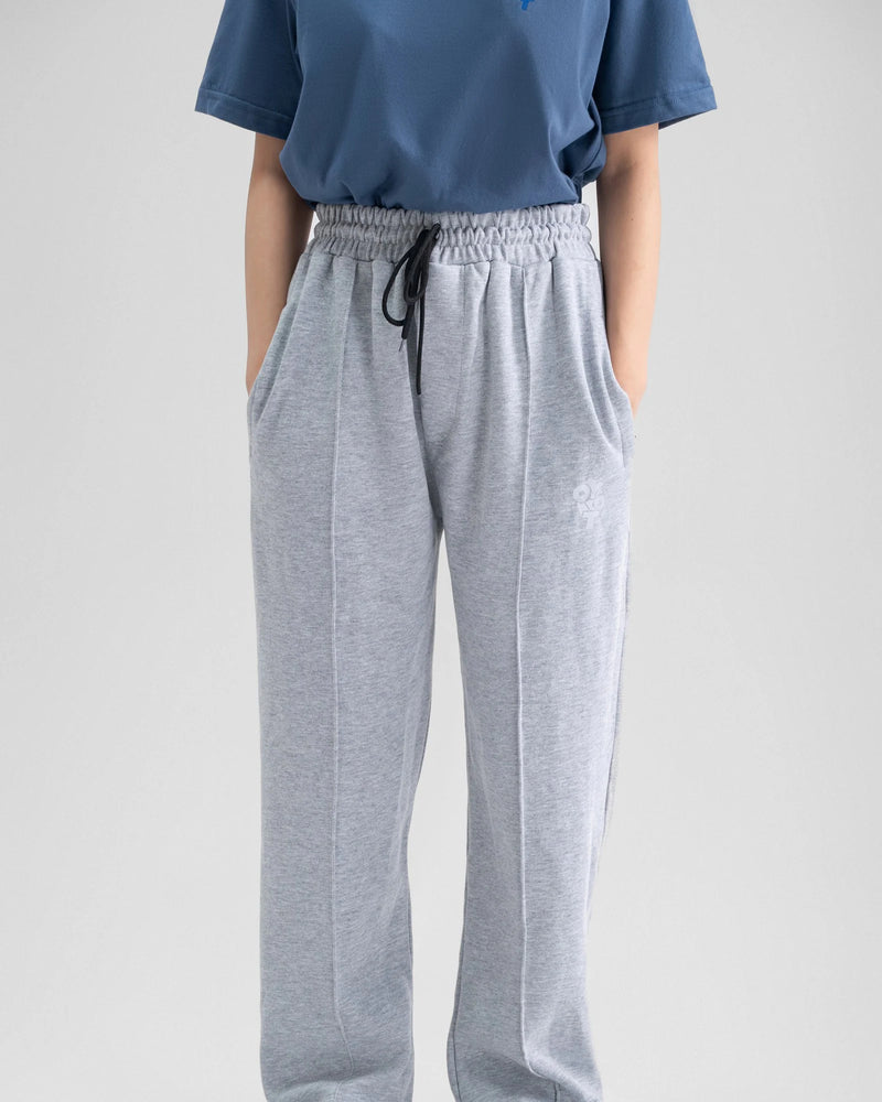 Wide-Leg Drawstring Trousers — Grey — Girl