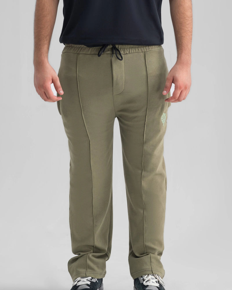 Wide-Leg Drawstring Trousers — Olive Green — Boy